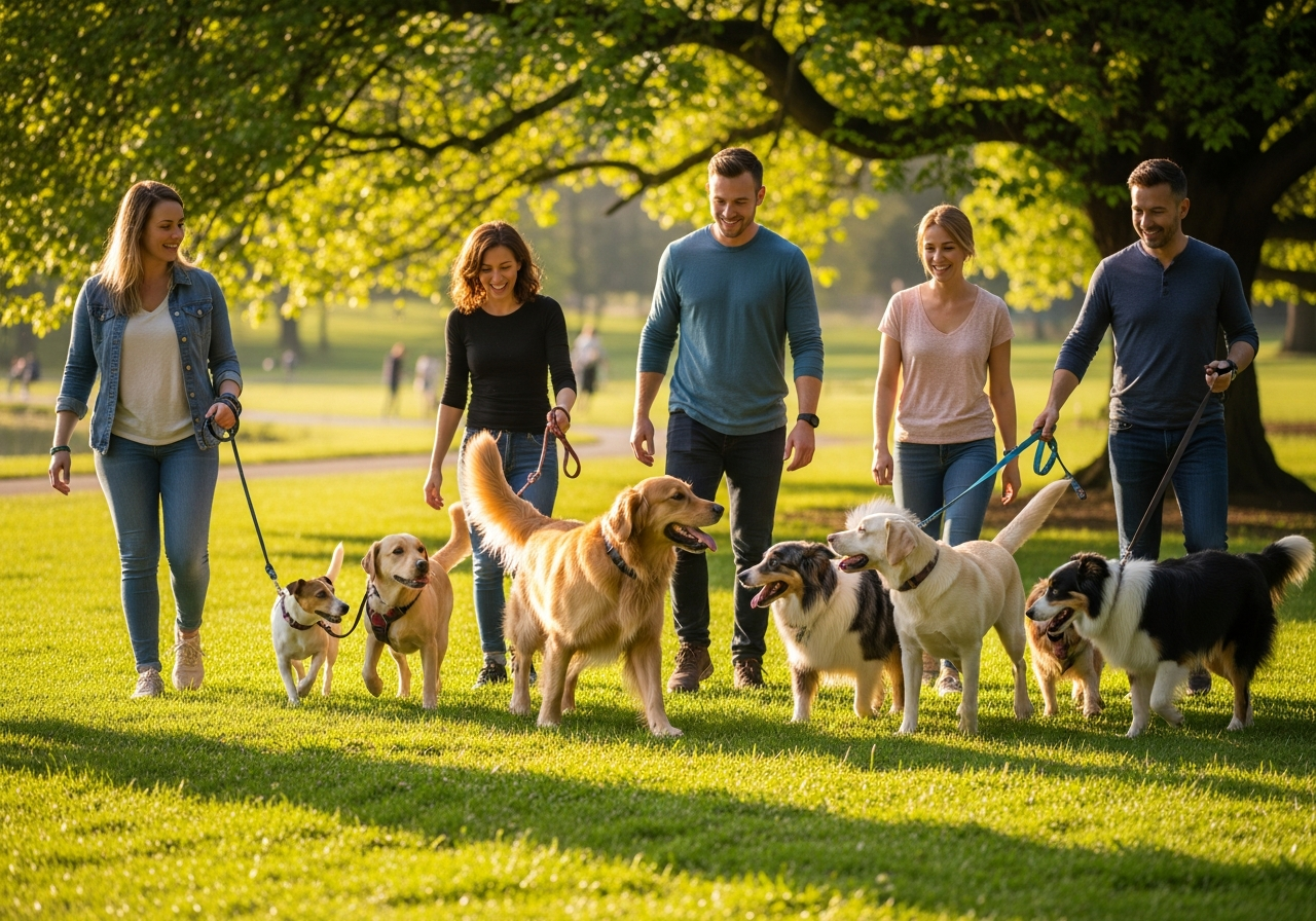 Boswandeling met honden 1